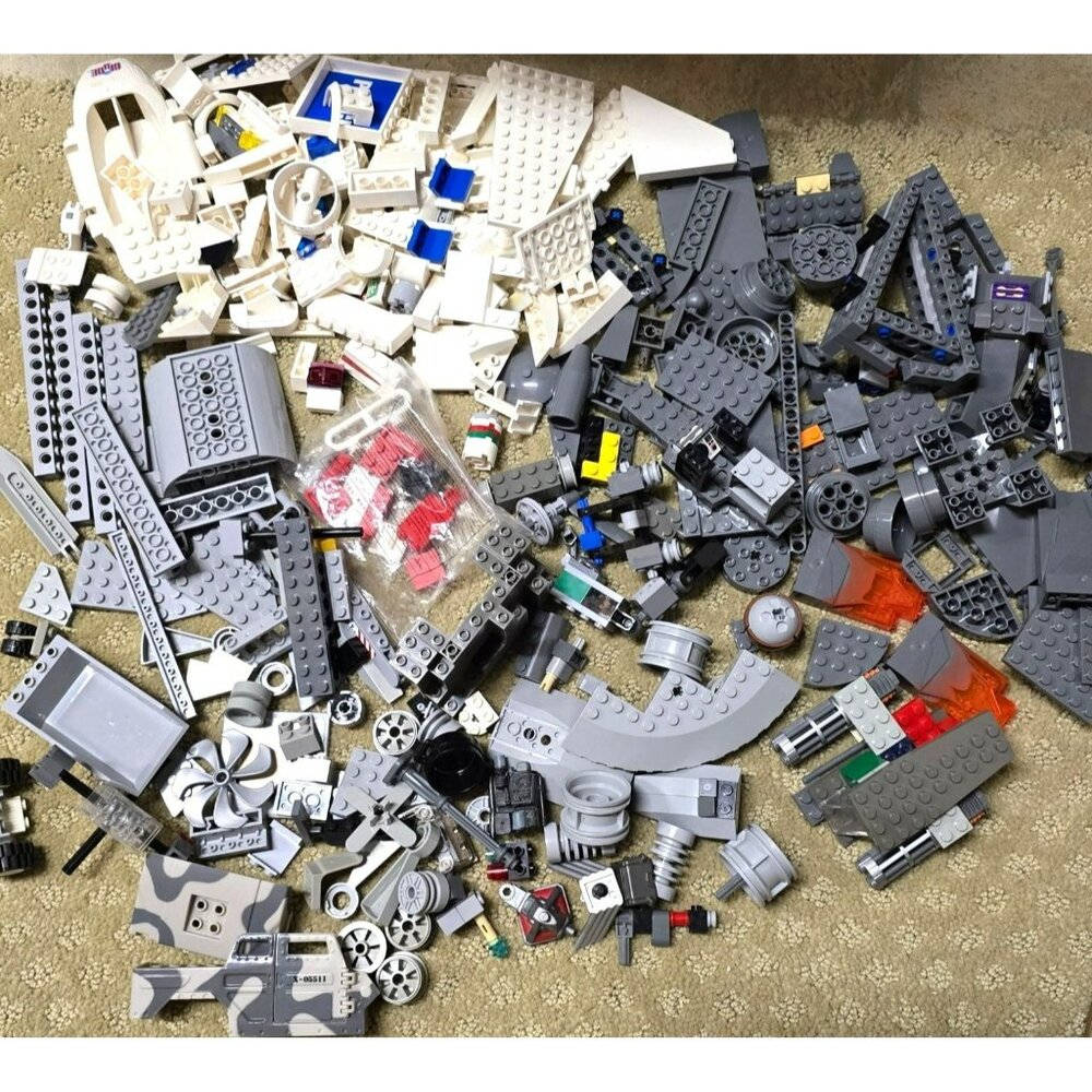 Grey and White Lego and Compatible with Lego Building Blocks Lot GA161